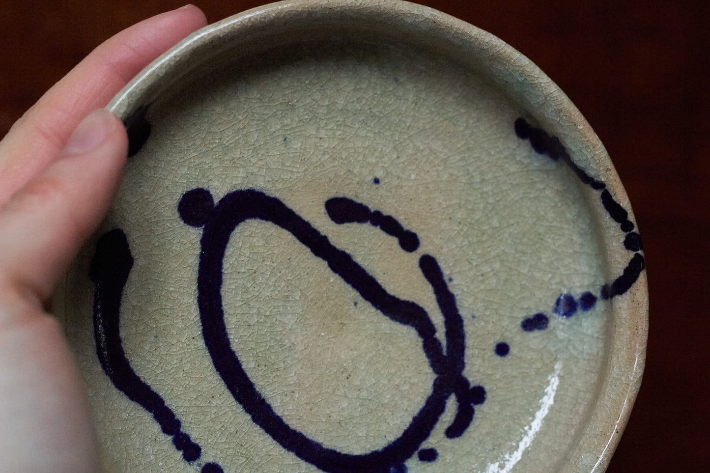 Cobalt Crackle Small Dish
