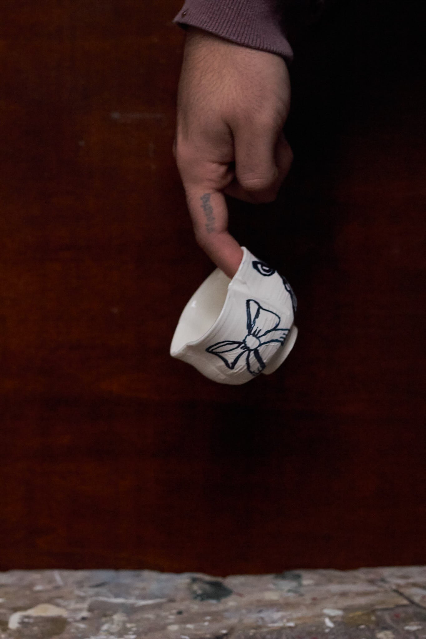 Porcelain Blue Bow Cup