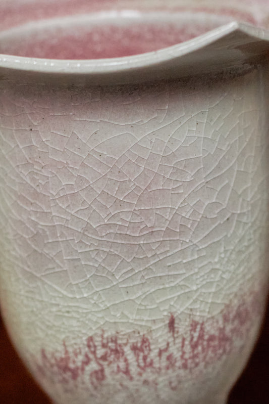 Hexagonal Tall Vessel in Pink and Peach