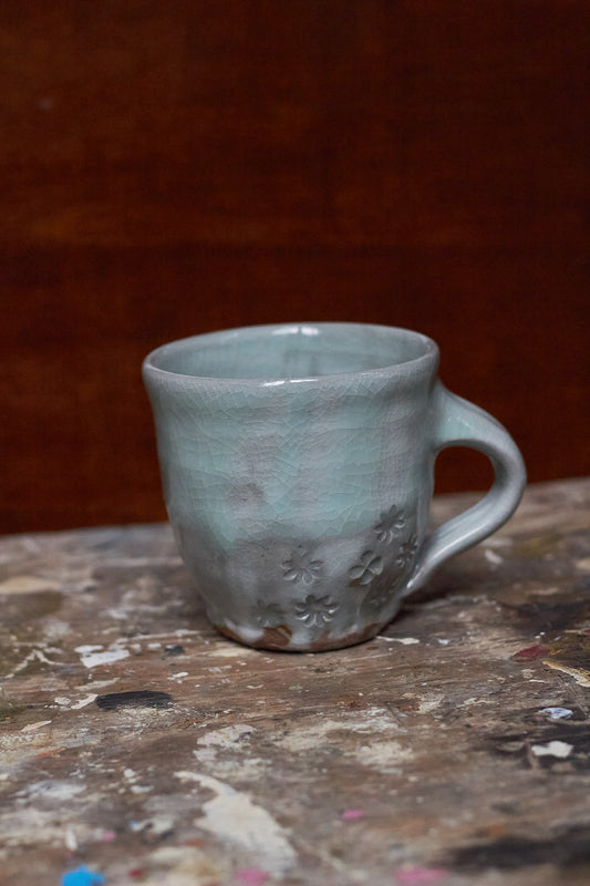 Celadon Flower Mug