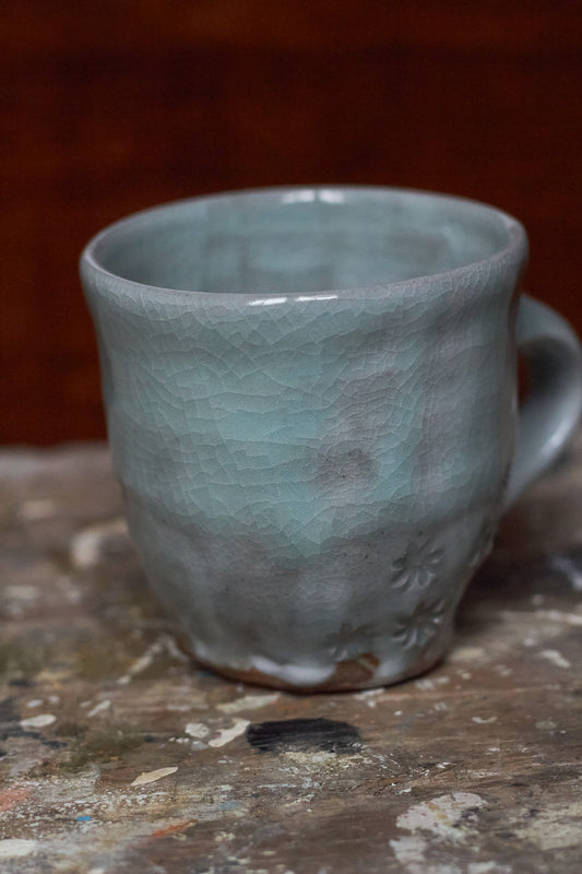 Celadon Flower Mug
