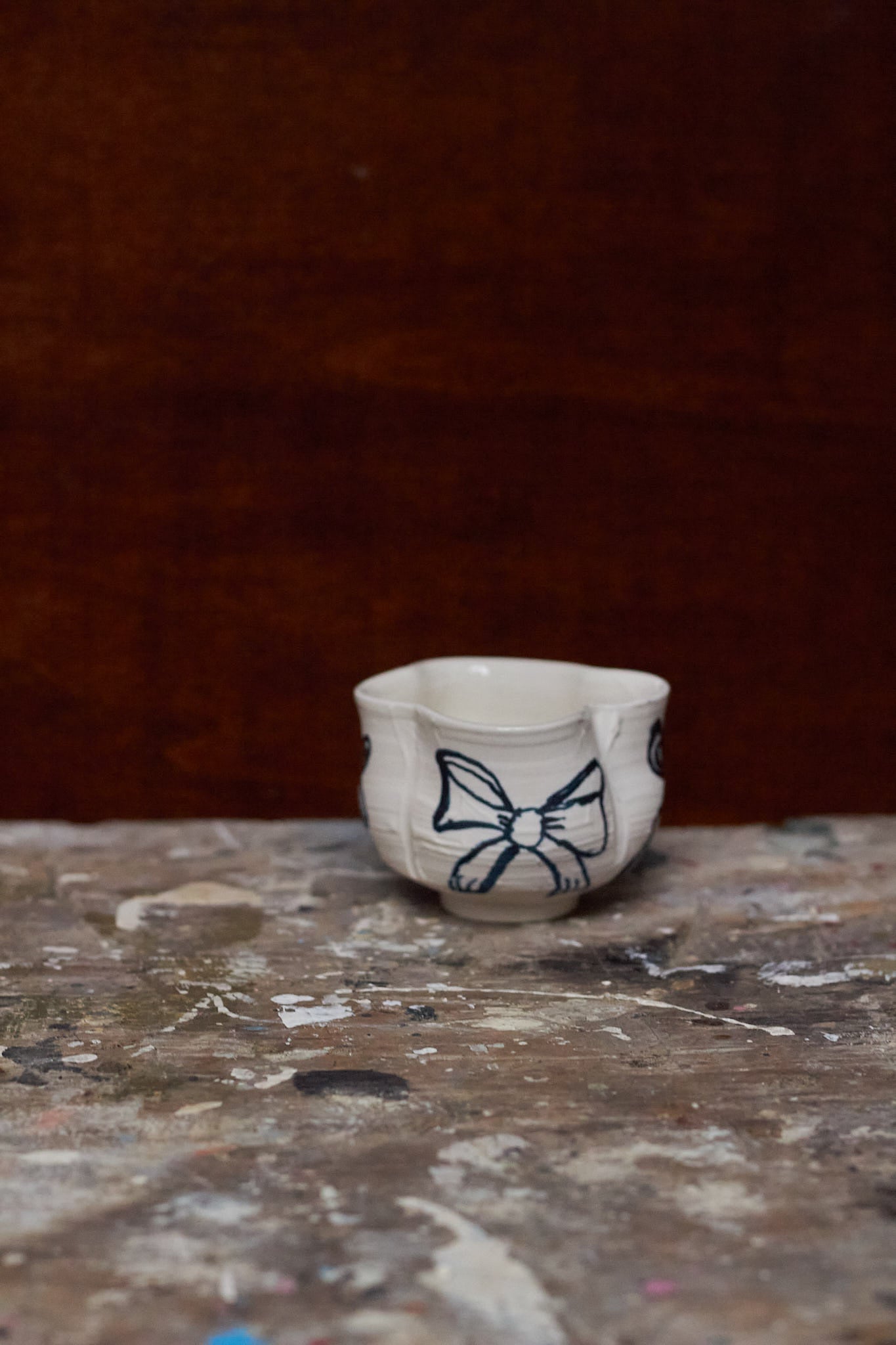 Porcelain Blue Bow Cup