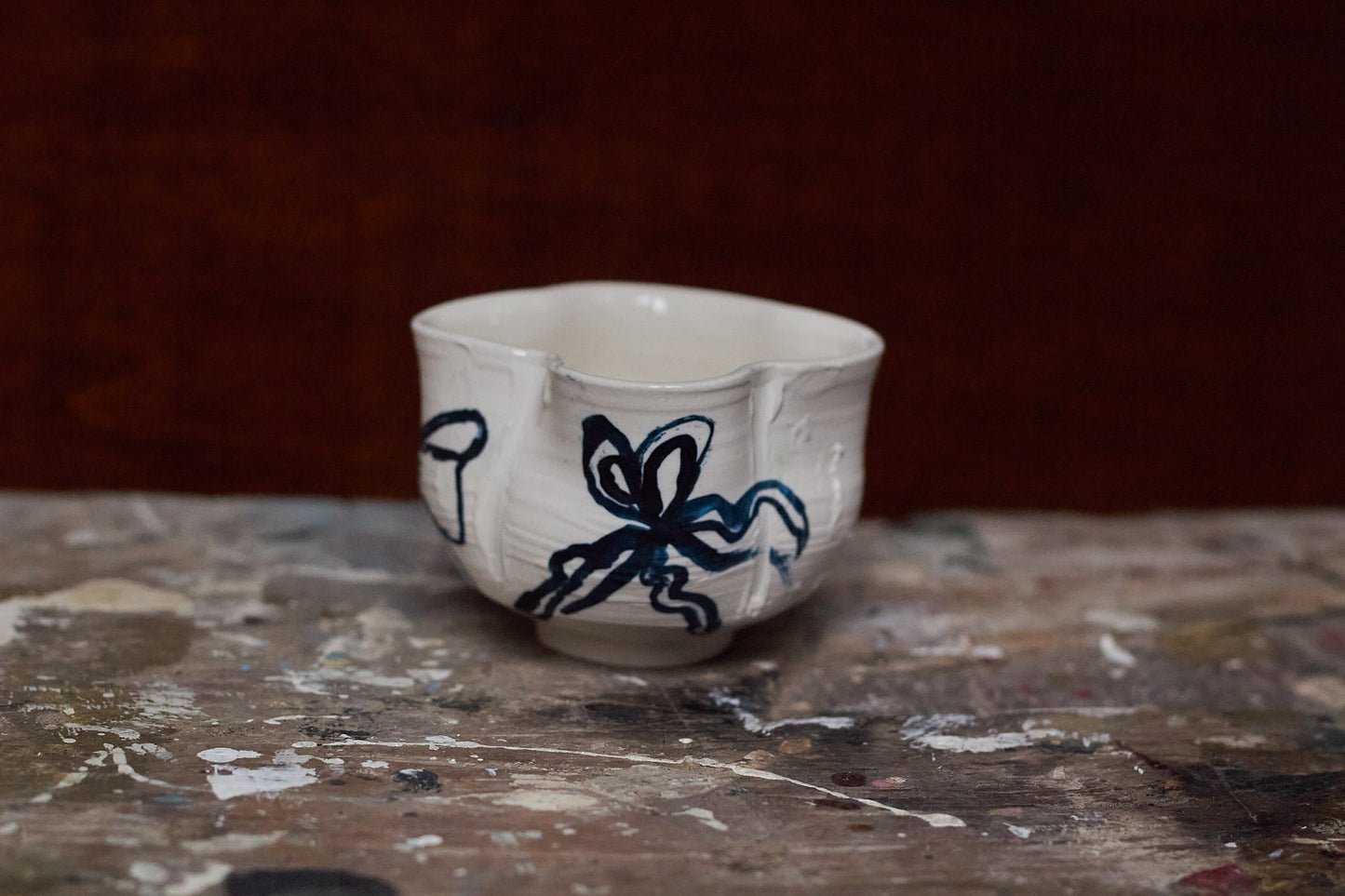Porcelain Blue Bow Cup