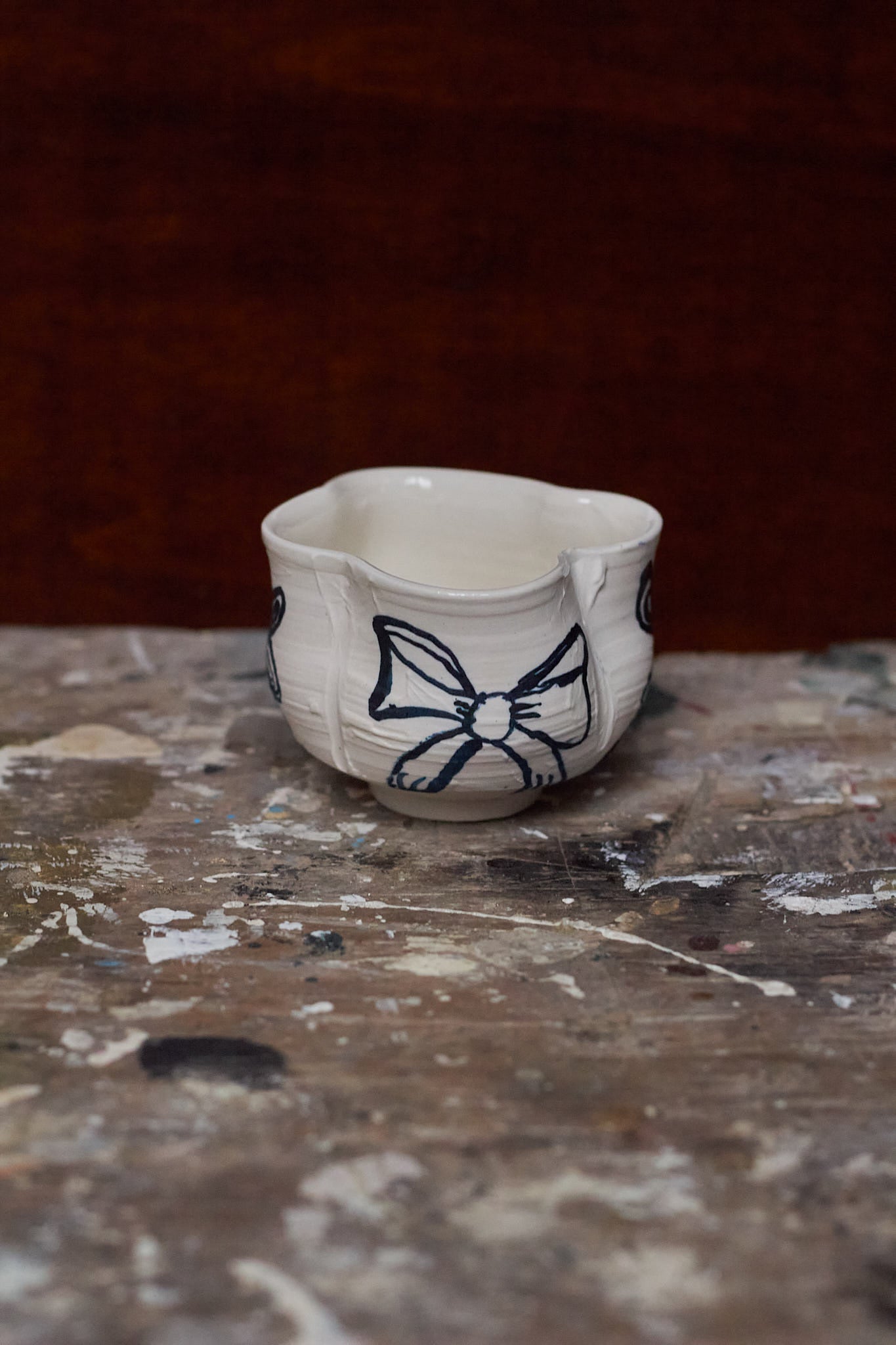 Porcelain Blue Bow Cup