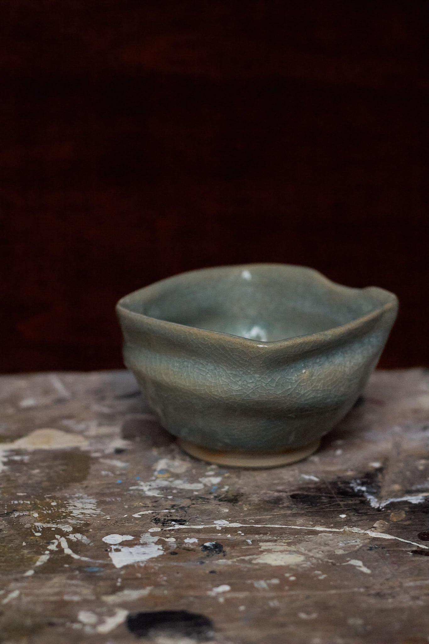 Small Blue Crackle Bowl