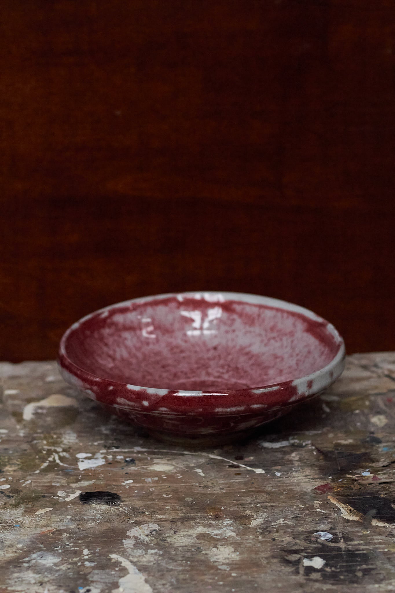 Pink and Red Blush Shallow Bowl