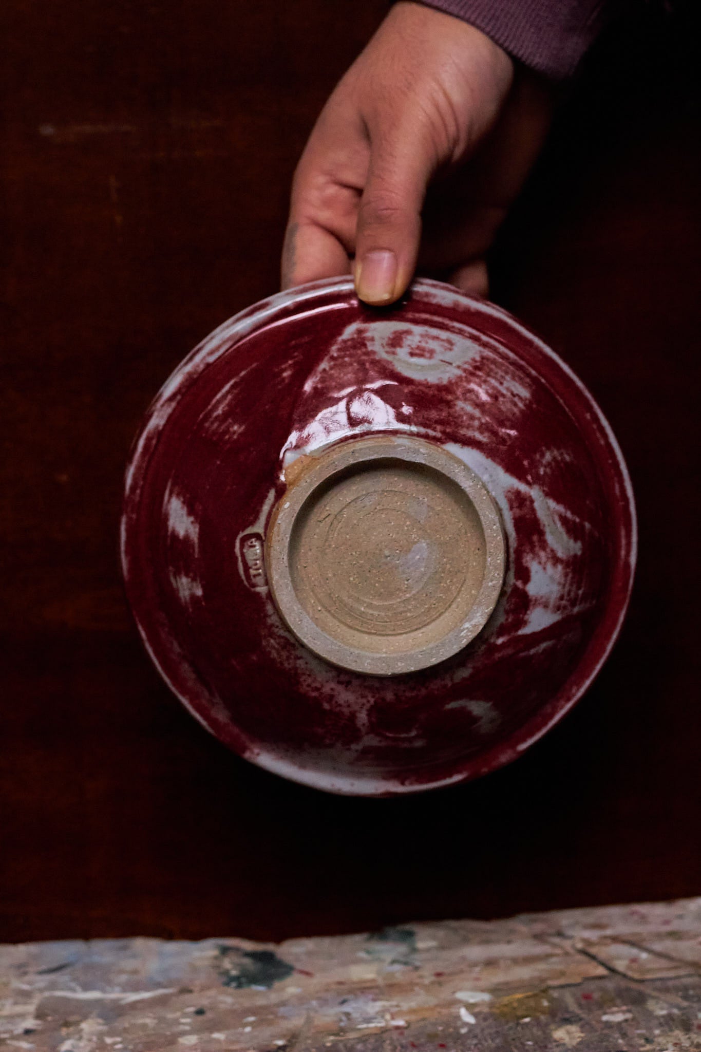 Pink and Red Blush Shallow Bowl