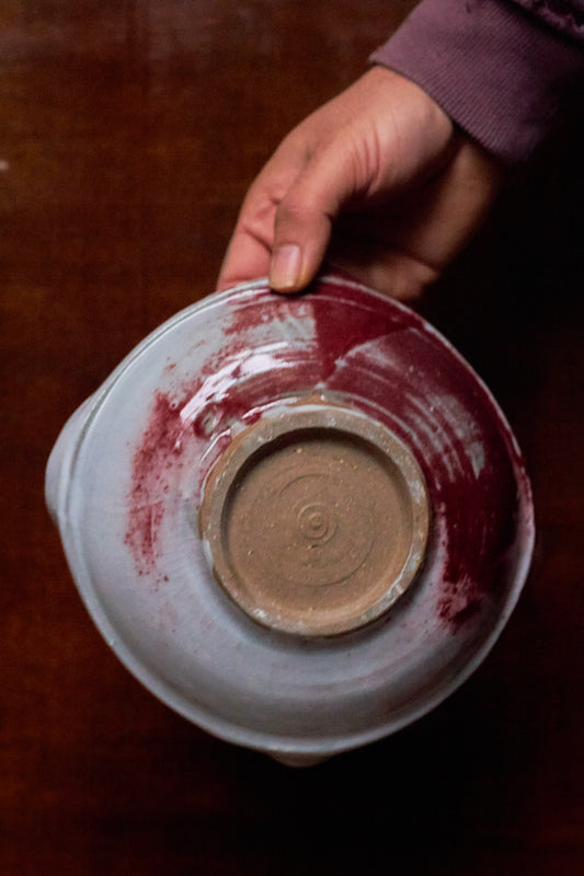 Squared Pink and Red Bowl