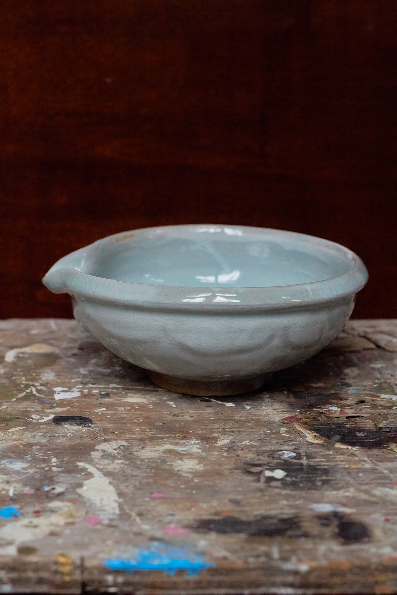 Shallow Celadon Pouring Bowl