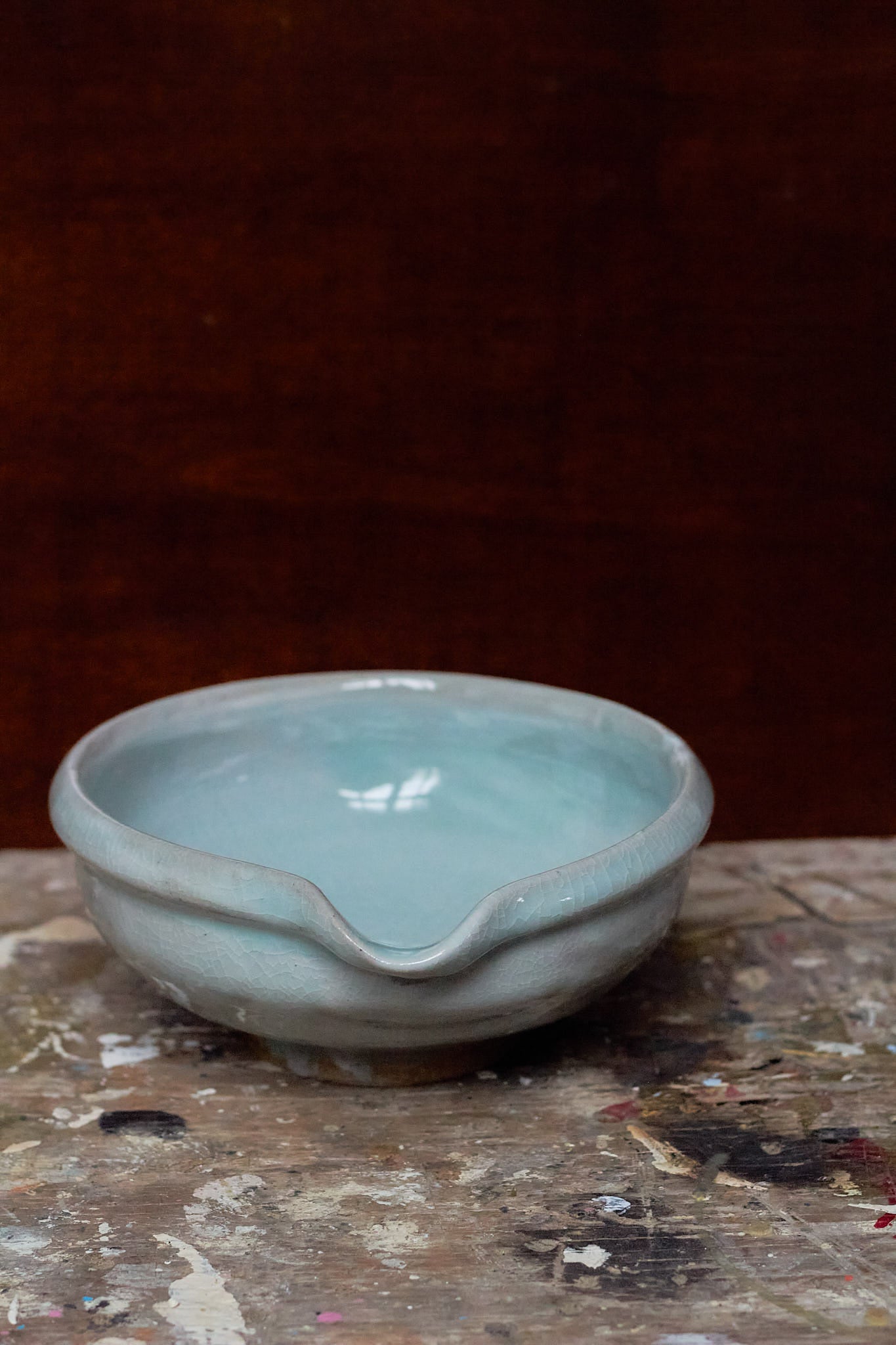 Shallow Celadon Pouring Bowl