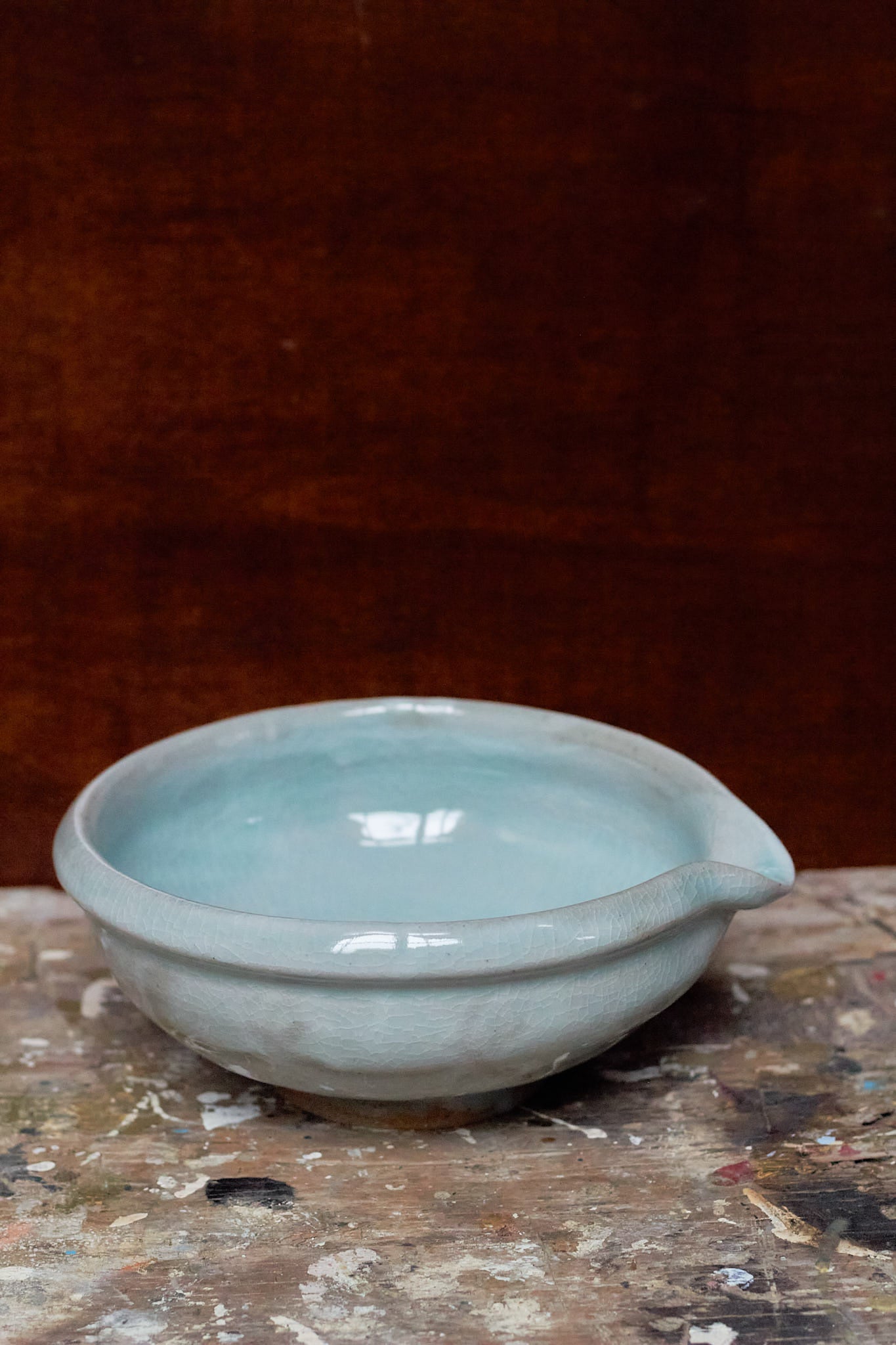 Shallow Celadon Pouring Bowl