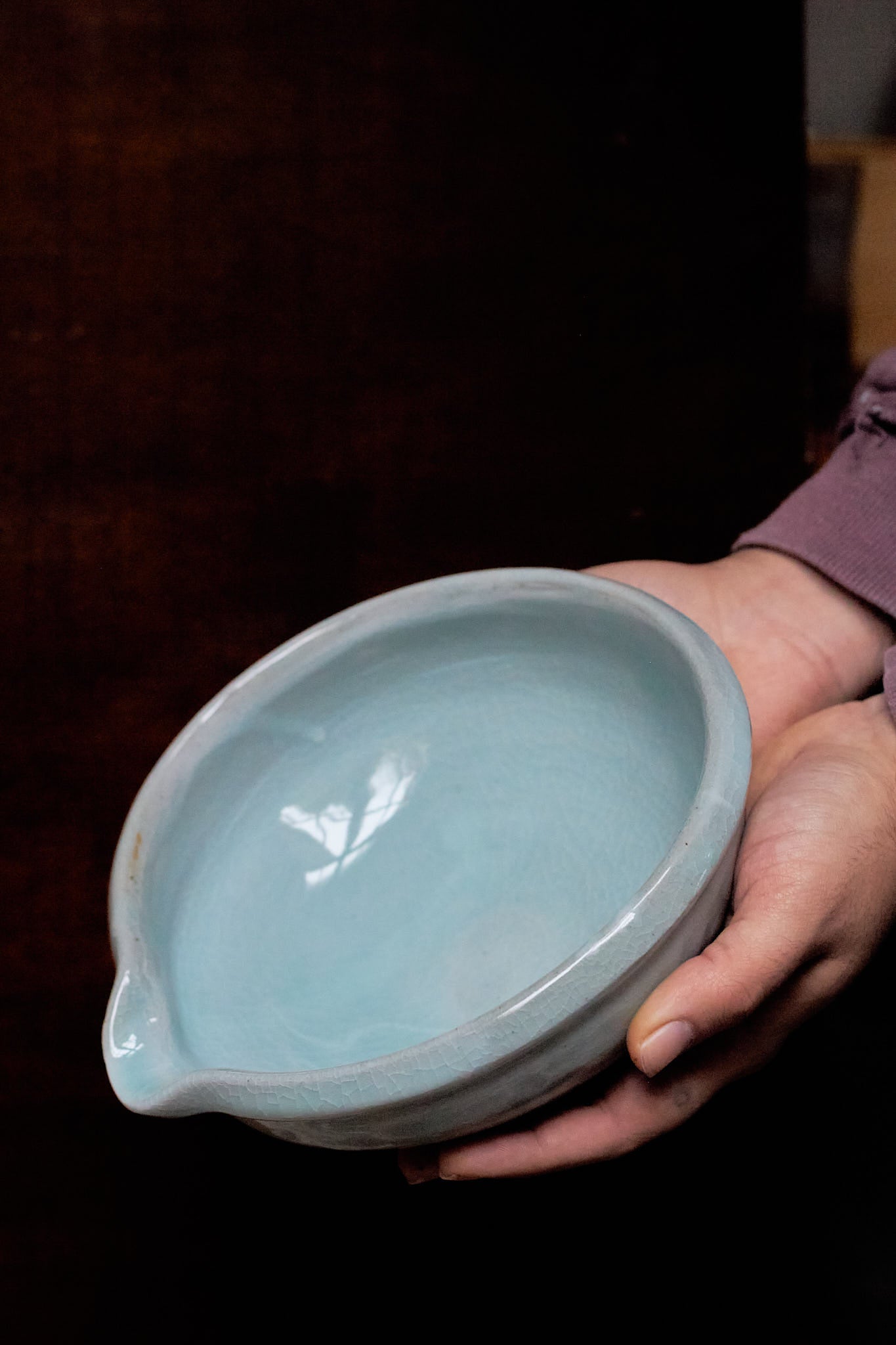 Shallow Celadon Pouring Bowl