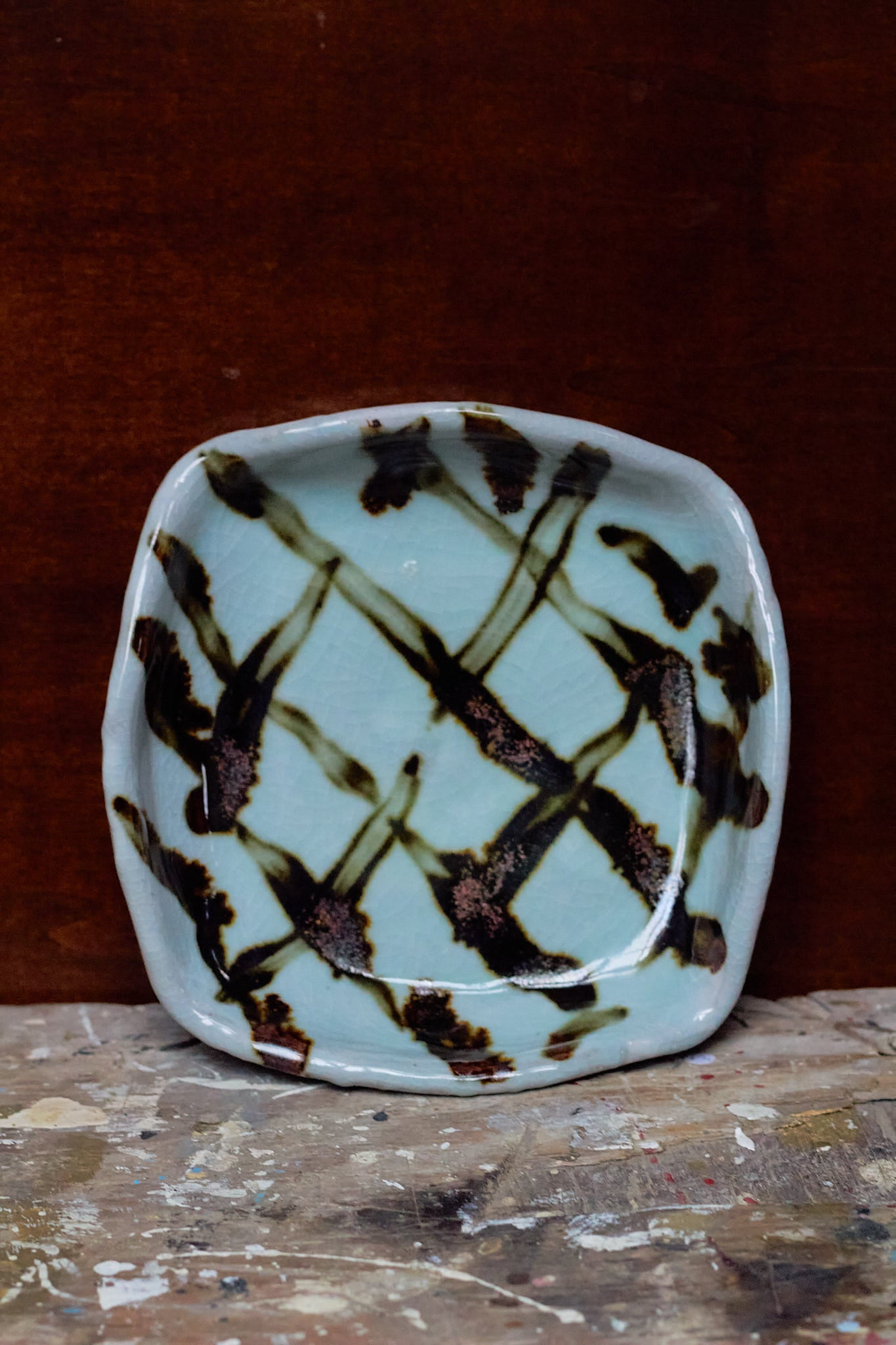 Celadon Squared Off Dish