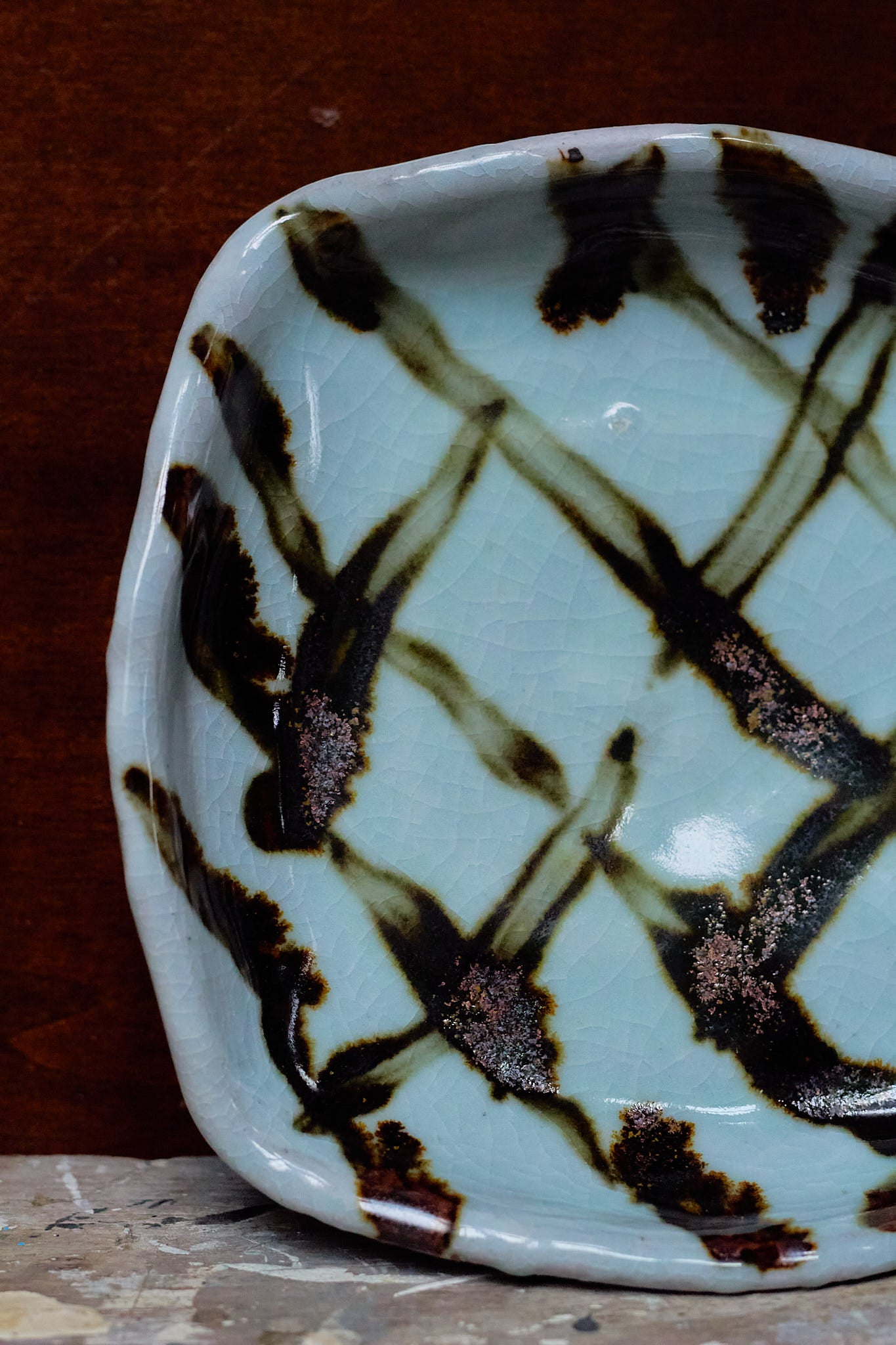 Celadon Squared Off Dish