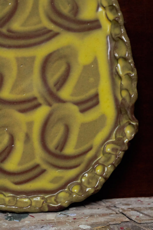 Yellow Slipware Dish