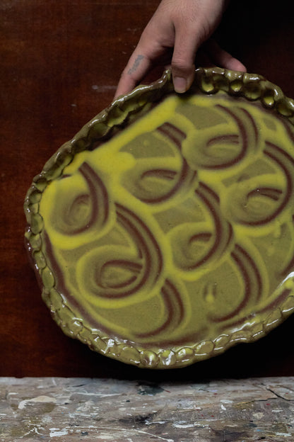 Yellow Slipware Dish