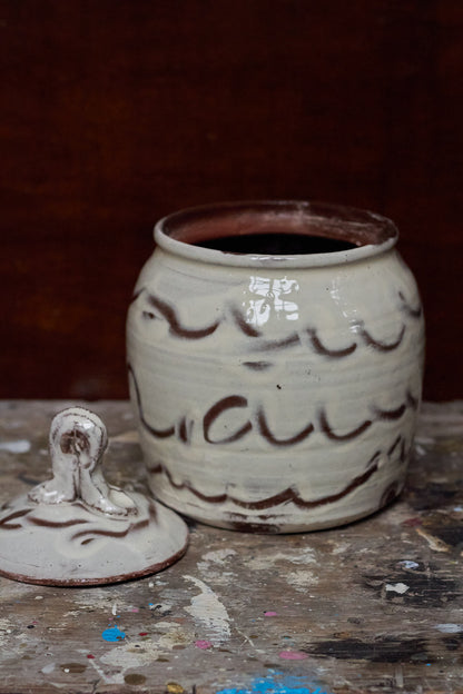 Big Earthenware Wavy Jar