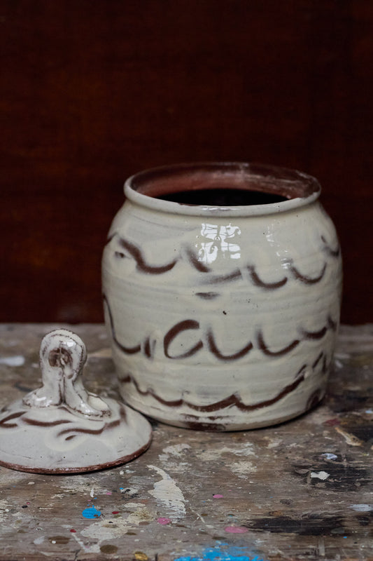 Big Earthenware Wavy Jar