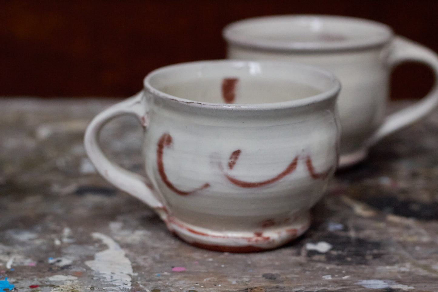 White Slipware Mug