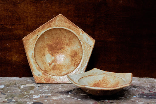Set of Two Hexagonal Bowls