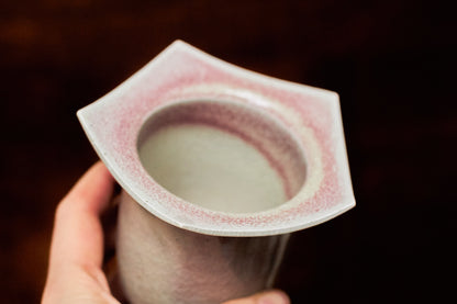 Hexagonal Tall Vessel in Pink and Peach