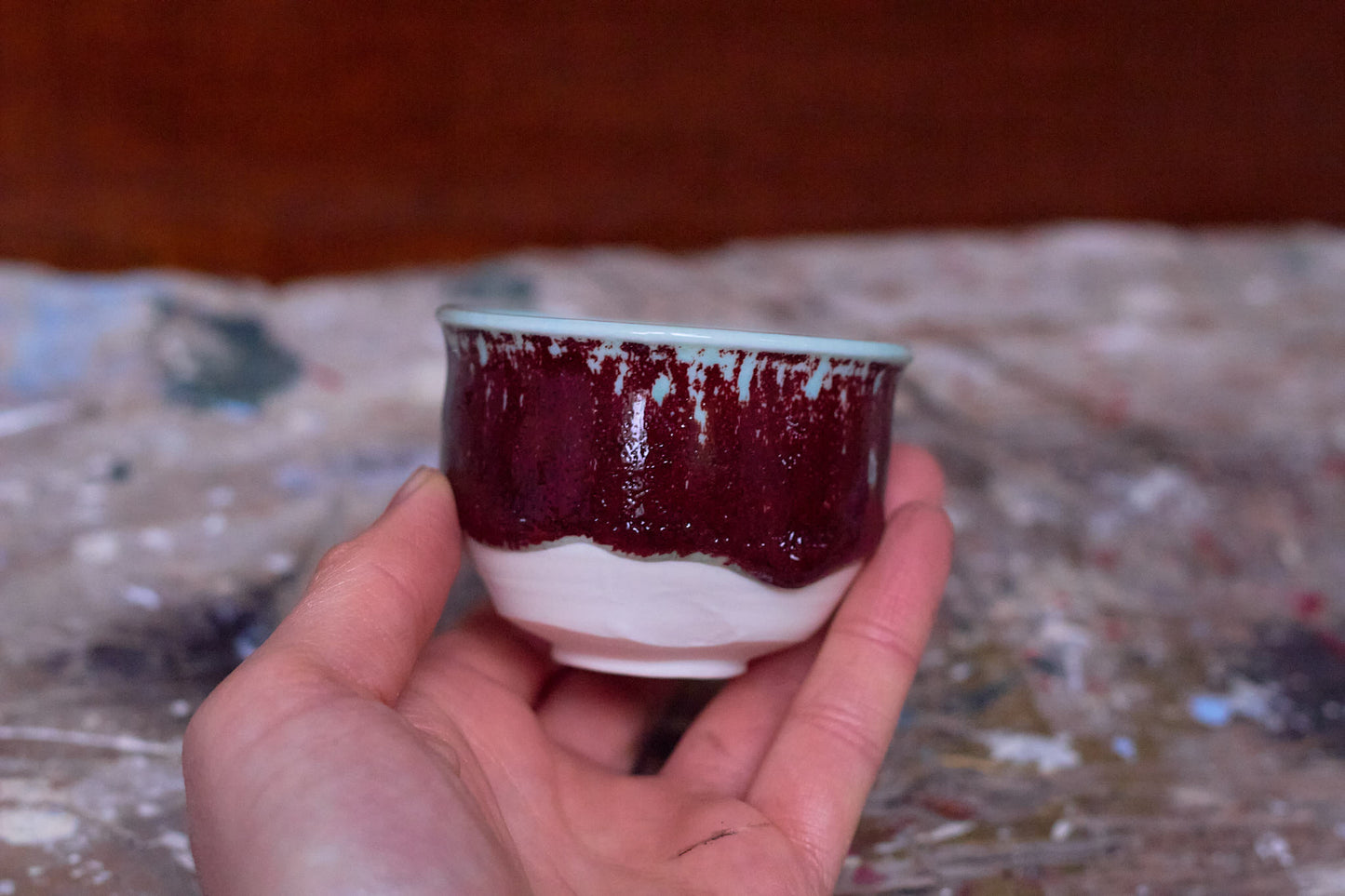 Red Small Porcelain Cup