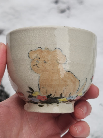 Puppy On A Flower Patch! Cup