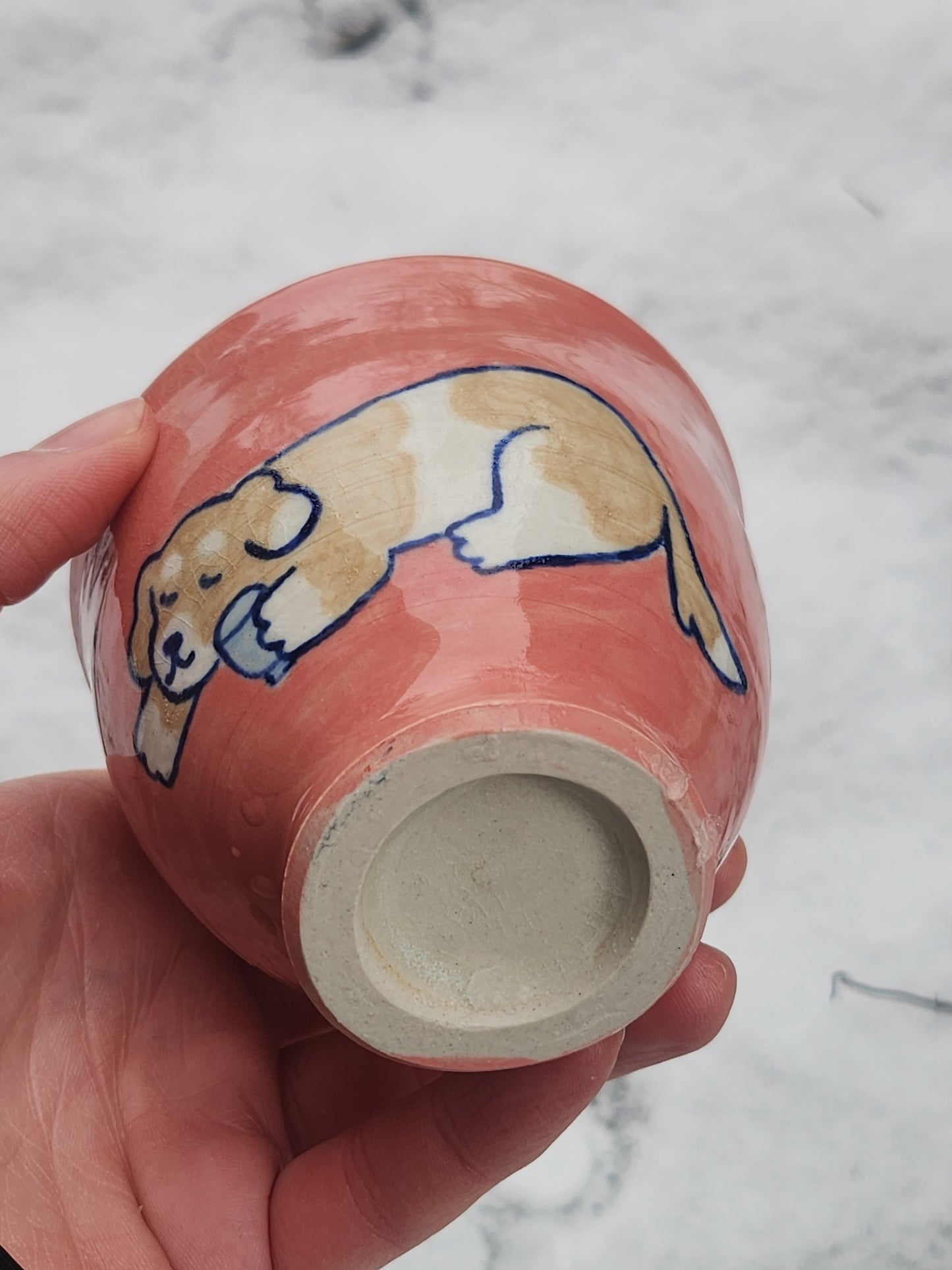 Zzz Sleepy Puppy Cup in Pink