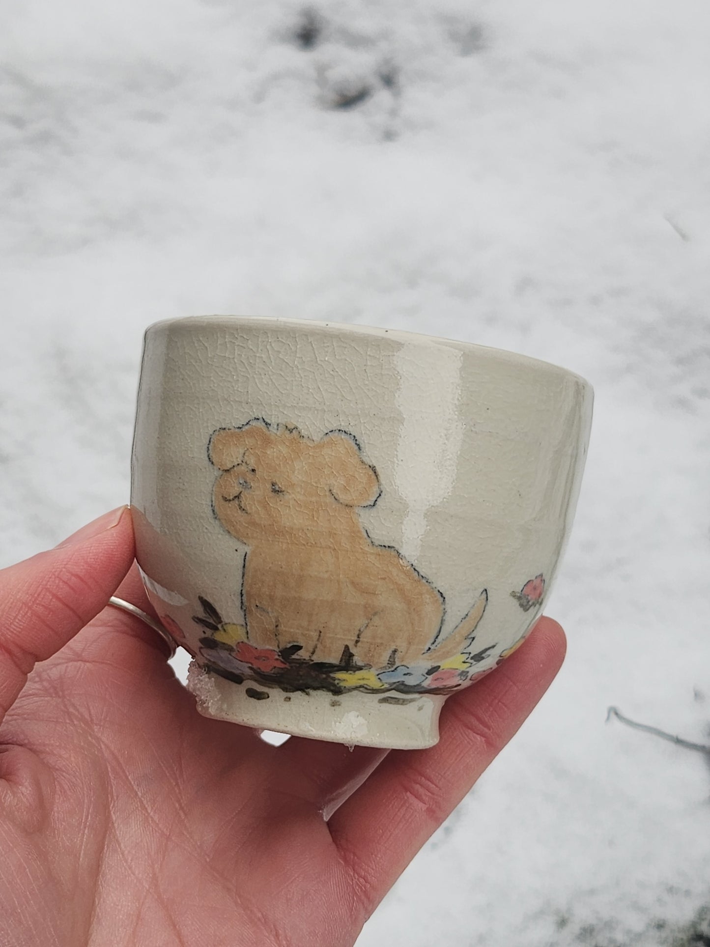 Puppy On A Flower Patch! Cup